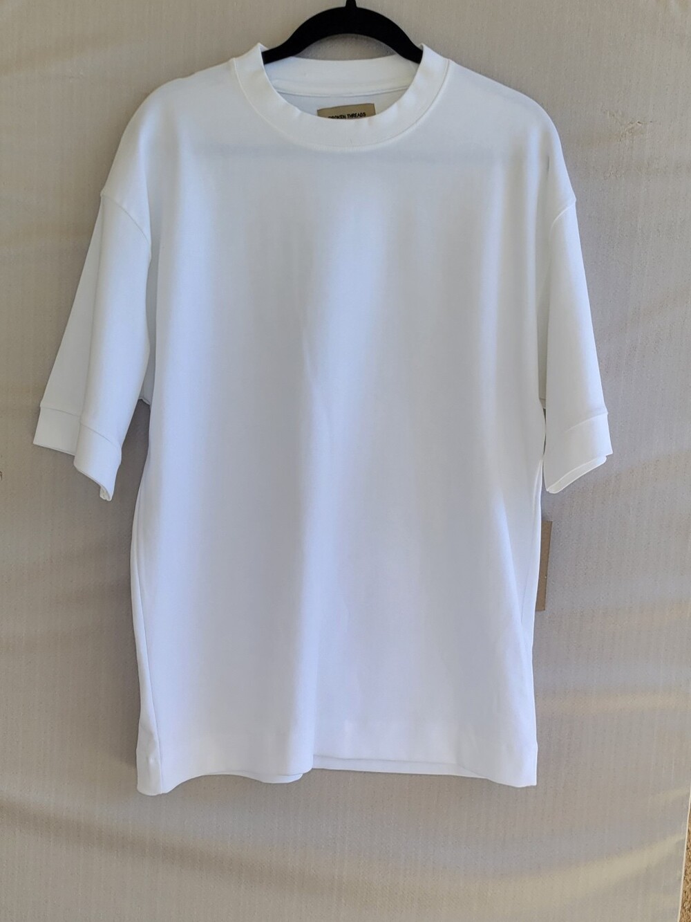Men's Casual Basic White Short-Sleeve Crew Neck Shirt